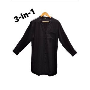 Young Fabulous & Broke Oceanside Shirt Dress Black Small